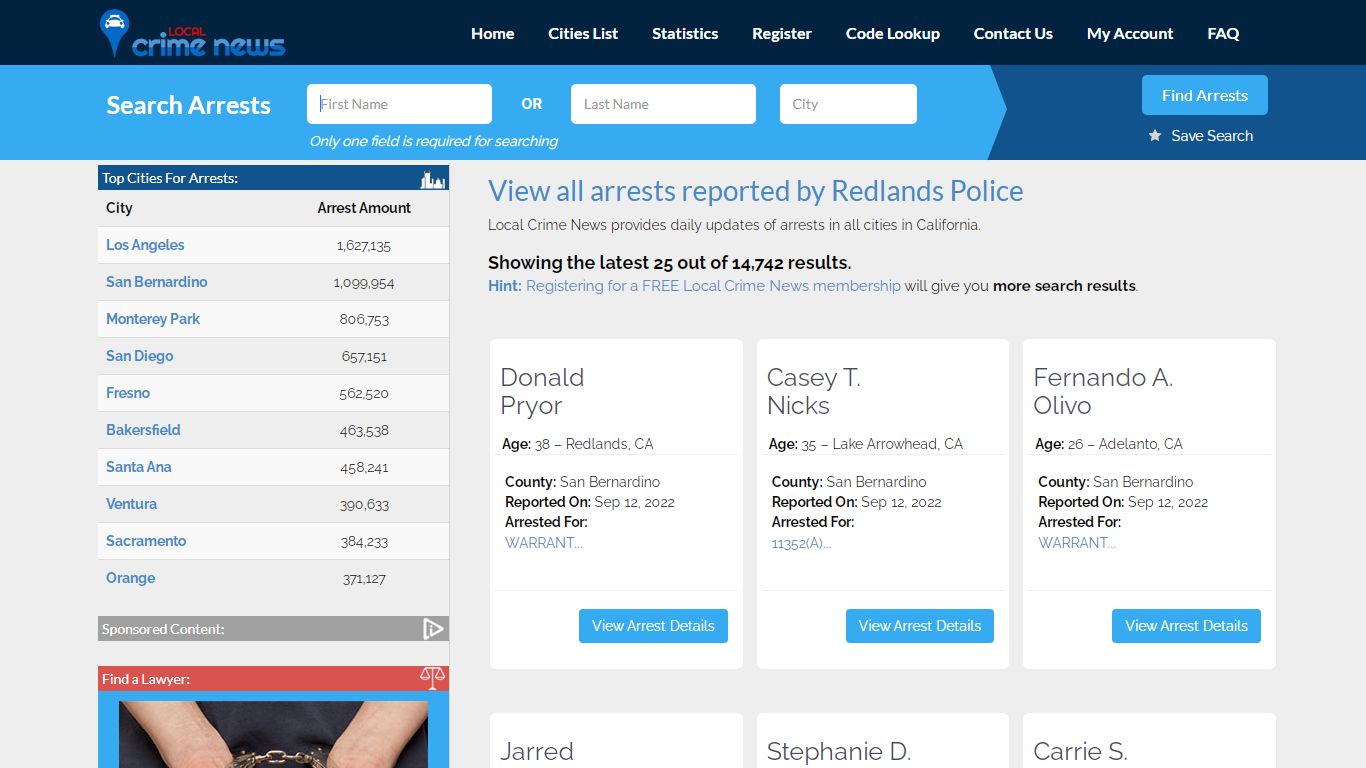 Arrests reported by Redlands Police | Local Crime News